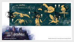 Great Britain GB UK 2023 Harry Potter, Movie,Film,Book,Dobby,Spider,Eagle,Bird,Buckbeak,Cat,Owl, MS FDC (**) - Non Classés