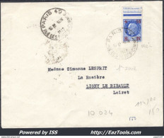 FRANCE N° 552 SEUL SUR LETTRE CAD DE PARIS DU 14/09/1942 PREMIER JOUR D'EMISSION - Storia Postale