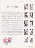 Europa CEPT 1980 France - Frankreich Y&T N°DP2085 à 2086 - Michel N°PD2202 à 2203 (o) - Format A4 - Type 2 (musée) - 1980