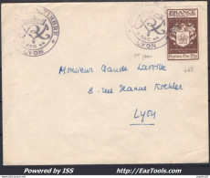 FRANCE N° 668 SEUL SUR LETTRE CAD LYON DU 09/12/1944 PREMIER JOUR D'EMISSION - Covers & Documents