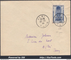 FRANCE N° 666 SEUL SUR LETTRE CAD ALBI DU 20/11/1944 PREMIER JOUR D'EMISSION - Storia Postale