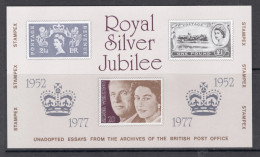 Great Britain MNH 1977 Stampex Souvenir Sheet Showing Designs That Did Not Make It To Being Stamps. - Werbemarken, Vignetten