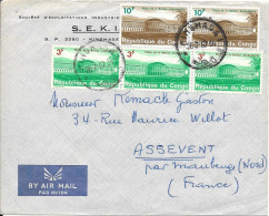 Sur Lettre  By AIR MAIL - République Du Congo Société D'Exploitation Industrielle Pour ASSEVENT Par Maubeuge (Nord) - Cartas & Documentos