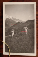 Photo 1911 St GERVAIS Les Bains Haute Savoie Enfants Chien Alpes Tirage Print Vintage Montagne Mont Blanc - Orte