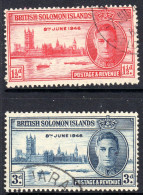 SOLOMON ISLANDS - 1946 VICTORY SET (2V) FINE USED SG 73-74 - Salomonen (...-1978)