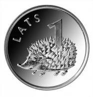 Latvia Lettland 2012 YEAR HEDGEHOG ANIMAL COIN 1 Lats UNC - Letonia