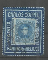 ALFONSO XIII PORTASELLOS PUBLICIDAD CARLOS COPPEL FABRICA DE RELOJES WATCH - Clocks