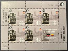 Finland Finnland Finlande 2020 Lost Tram Lines Of Baltic Klaipeda Memel Lighthouse 1904-34 Peterspost Sheetlet Mint - Blocs-feuillets