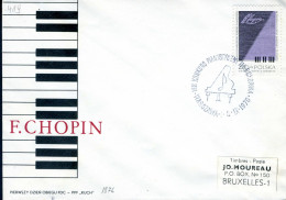 Pologne  N° 1876 O    Sur Lettre     Concours De Piano Chopin - Cartas & Documentos