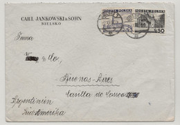 PRE WW2 POCZTA POLSKA Pologne Poland BIELSKO 1938 Cover To ARGENTINA ARGENTINIEN Buenos Aires - Brieven En Documenten