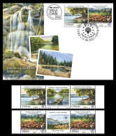 Serbia 2023 Europa Nature Protection Donau River Birds Heron Trees National Park Golija FDC +  Middle Row, MNH - Protection De L'environnement & Climat