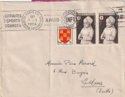 N° 914 (2) + 952 OMEC PARIS 1954 POUR LE MANS SARTHE - Red Cross