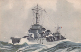 Bateau-- Torpilleur " Bombarde " --- Illustrateur ?????---- Collection De La Ligue Maritime Et Coloniale - Warships