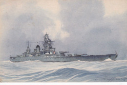 Bateau-- Cuirassé  " Strasbourg  " --- Illustrateur ?????---- Collection De La Ligue Maritime Et Coloniale - Guerra