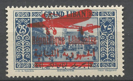 GRAND LIBAN PA N° 37 NEUF* TRACE DE CHARNIERE  / Hinge  / MH - Aéreo