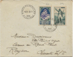 LETTRE AFFRANCHIE N° 314 ET 440  - OBLITEREE CAD NANCY-PORTE DESILLES -MEURTHE ET MOSELLES - 1939 - 1921-1960: Moderne