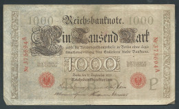 Allemagne Deutsches Reich Année   1909 1.000 Mark  - Nr375694A - Laura 12505 - 1.000 Mark