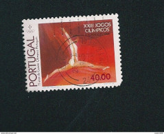N° 1615 JO à Los Angelès, Gymnastique Féminine 40.00 Timbre Portugal Oblitéré 1984 - Used Stamps