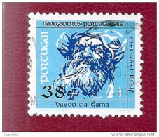 N° 1888 Navigateurs Portugais 38e Vasco De Gama  (Inde 1497-1499) Timbre Portugal 1992 - Used Stamps