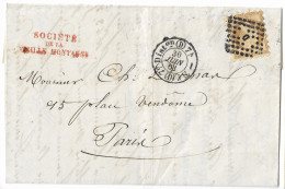 0013. LAC N°13 Type II Bistre-brun - PIQUAGE SUSSE - Càd Paris (Distribution Bur. Lettre D) - TTB / Sup. - Juin 1863 - 1849-1876: Période Classique