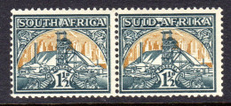SOUTH AFRICA - 1941 GOLD MINE DEFINITIVE 1½d PAIR FINE LIGHTLY MOUNTED MINT LMM * SG 87 REF B - Ongebruikt