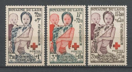 LAOS 1953 N° 25/27 ** Neufs MNH Superbes C 13 € Croix Rouge Red Cross Femme Enfant - Laos