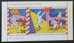 Sverige  1987  MI. 1450 - 1452 Circus Acrobat Horse   Postfrisch MNH ** #6129 - Blocs-feuillets