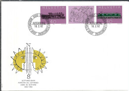 SUISSE 1982:  FDC "Gotthard-Bahn" - FDC