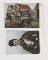 VOLENDAM HONDENKAR - ATTELAGE DE CHIEN - LOT 2 CPA HOLLANDE PAYS-BAS REF 40 - Collections & Lots