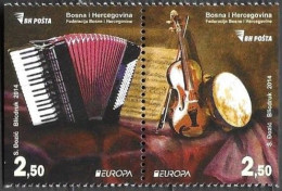 Bosna Bosnia Bosnien (Sarajevo) 2014 Europa Cept Music Instruments Michel 638-39D Ex Booklet Carnet MNH ** Postfr. Neuf - 2014