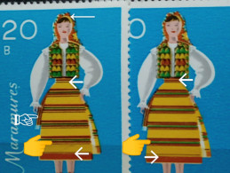Errors Romania 1979 # Mi 3658 Traditional Folk Costumes Of The Maramures Area Printed With Multiple Printing Errors - Abarten Und Kuriositäten
