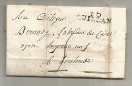 Lettre, Préphilatélie, Précurseurs XVIII, 1798, 6 Vendémiaire An 7, 10, QUILLAN, 3 Scans - 1701-1800: Précurseurs XVIII