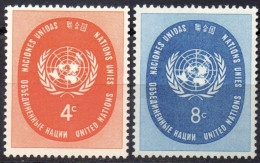 1958 UN New York 70-71 UN Symbol - Unused Stamps