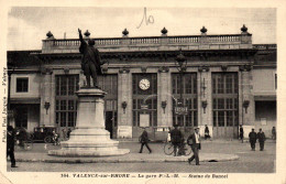 Valence-sur-Rhône - La Gare P.L.M. Et Statue De Bancel - Photo Paul Jacquin - Carte Animée N° 164 - Valence