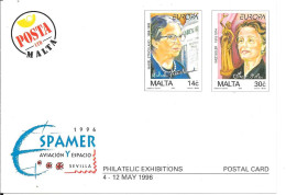 MALTA (Entier Postal)    PHILATELIC EXHIBITIONS  4-12 MAY 1996 - Malte