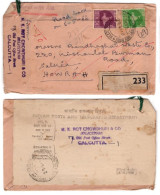 India 1966 Registered With AD Letter/Cover With Map Series 2v ,Undelivered Returned To The Sender, Tied (**) Inde Indien - Lettres & Documents