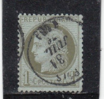 France - Année 1871/75 - N°YT 50 - Type Cérès - Oblitération Cachet à Date - 1c Vert Olive - 1871-1875 Cérès
