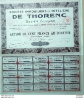 Societe Immobiliere & Hôtelière De Thorenc (06) Action 100 Fr 1929 - Toerisme