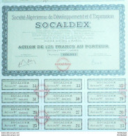 Socaldex Sté Algerienne (Développement & Expansion) Action 175 Fr 1957 - Industrie