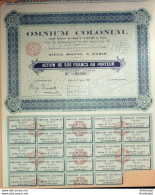 Omnium Colonial (Industrie Du Pétrole) Paris Action 125 Fr 1925 - Mines