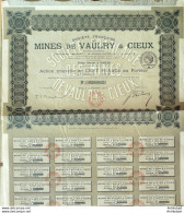 Mines De Vaulry (87) & Cieux Action 100 Fr 1916 - Mines