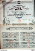 IODAC Accumulateurs électriques (Cie Française) Action 100 F Paris 1928 - Banque & Assurance