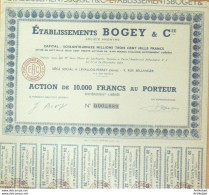 Etablissements Bogey Et Compagnie Levallois (92) Action 10000 Fr 1954 - Sports