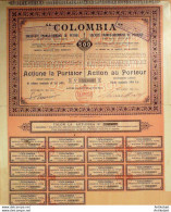 Colombia Societe De Petrole Roumanie Action 500 Fr 1921 - Pétrole
