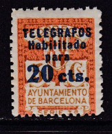 1934 - España - Barcelona - Edifil 5 - Tipo B Habilitado - Valor Catalogo 102 € - Barcelona