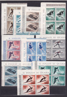 1955 San Marino Saint Marin CORTINA OLIMPIADI INVERNALI SPORT 4 Serie Di 10v. In Quartina Angolare MNH** OLYMPICS Block4 - Neufs