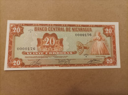 Billete De Nicaragua De 20 Córdobas, Año 1978, Nº Bajisimo 0000176, UNC - Nicaragua