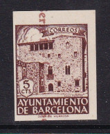 1943 - España - Barcelona - Edifil 42s - Escudo Nacional - MNG - Impresion E Ambas Caras - Barcelona