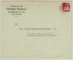 Schweiz / Helvetia 1938, Brief Portofreiheitsmarke Verein Heilstätte Nüchtern Kirchlindach - Trachselwald, Sobre / Sober - Portofreiheit