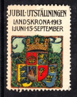 VV-030 1913 JUBIL UTSTALININGEN LANDSKRONA VIGNETTE MNH** - Autres & Non Classés